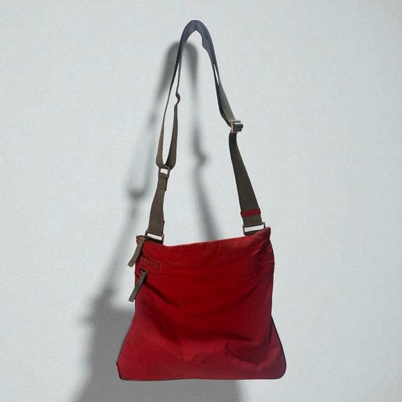 Unisex Prada Nylon Crossbody Bag Red/Gray One Size - Picture 1 of 9
